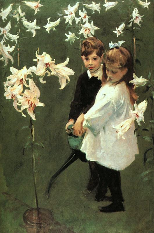 John Singer Sargent Garden Study of the Vickers Children France oil painting art